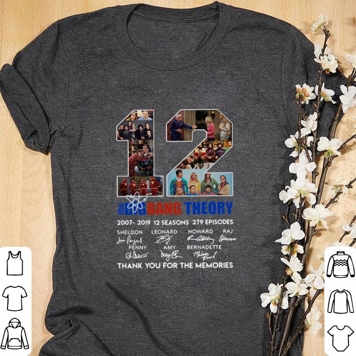 Original 12 the Big Bang Theory signatures thank you for the memories shirt