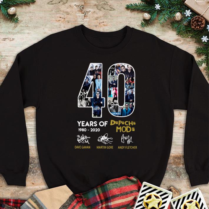 Original 40 years of 1980-2020 Depeche Mode signatures shirt