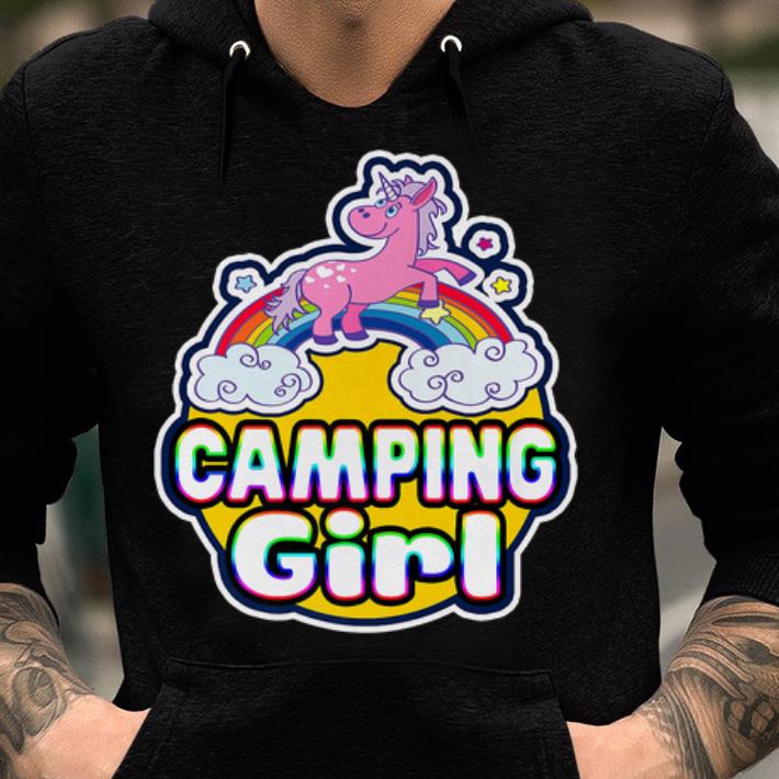 Hot Camping Girls Rainbow Unicorn Camp shirt
