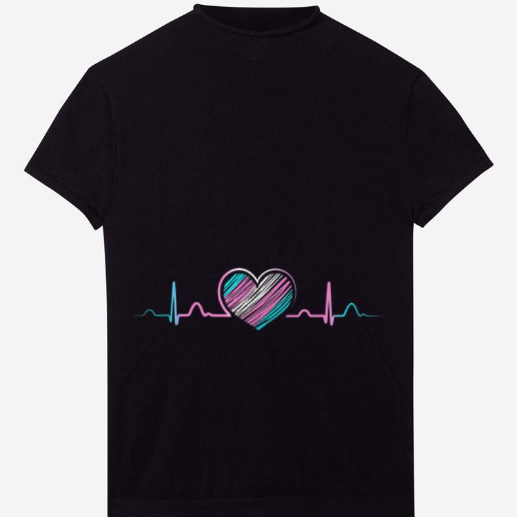Official Transgender Gift Pride Flag Heart Beat Trans Heartbeat Shirt