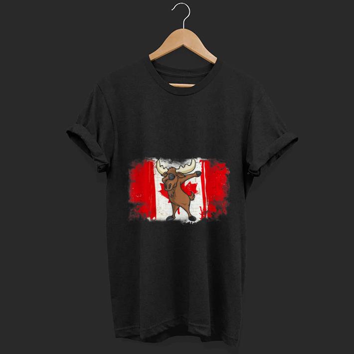 Original Canadian Dabbing Moose Canada Flag Vintage Gifts Canada Day Shirt