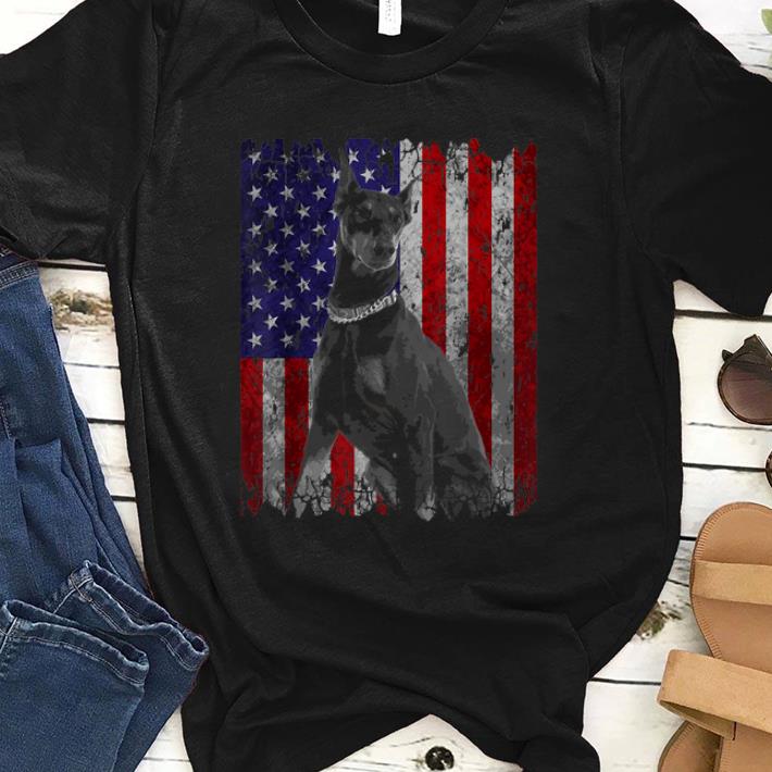 Patriotic Doberman Pinscher American Flag Dog Gifts shirt