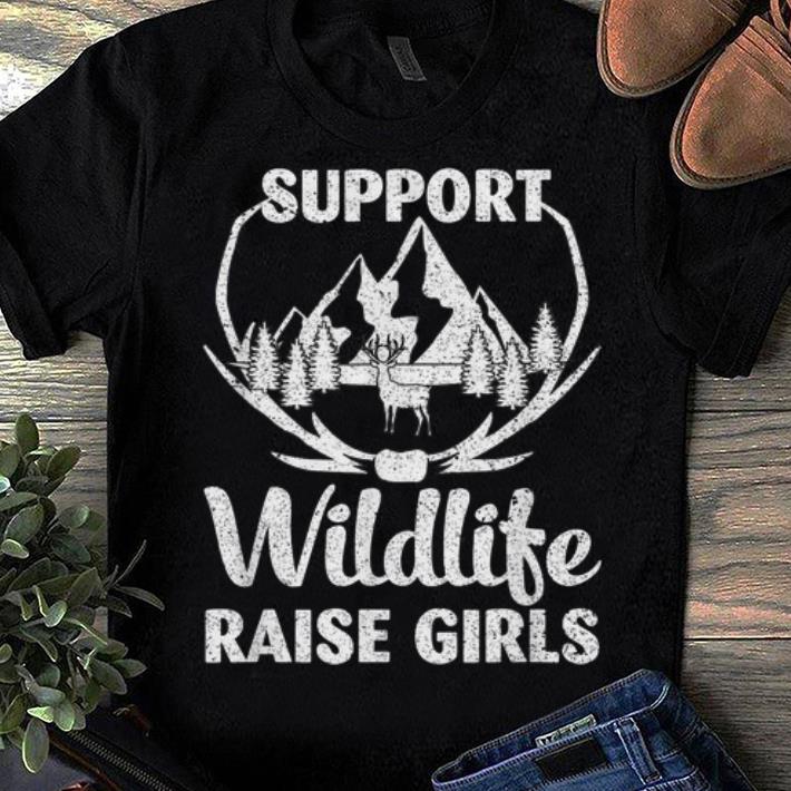 Premium Support Wildlife Raises Girls Hunting Father Day Shirt