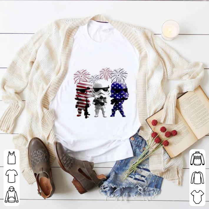 Pretty Fireworks Storm Trooper Star War American flag shirt
