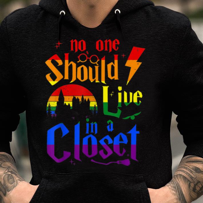 Pretty No One Should Live In A Closet LGBT Gay Pride NYC Rainbow Castle shirt