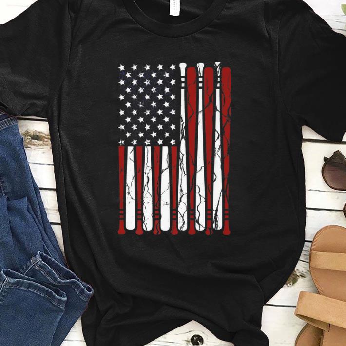 Vintage American Flag Baseball 4th Of July shirt