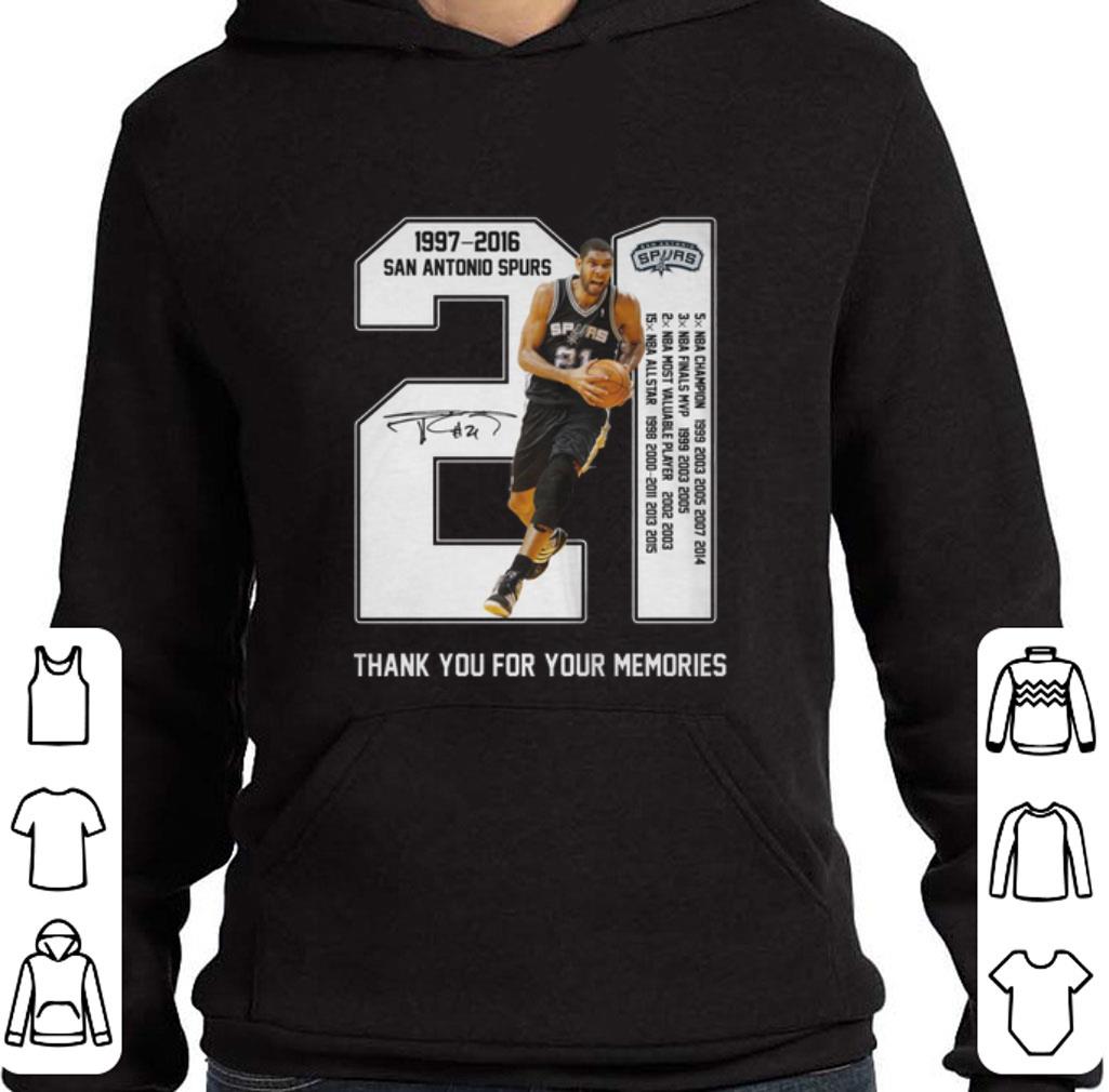 Awesome Tim Duncan 1997-2016 San Antonio Spurs thank you for your memories shirt