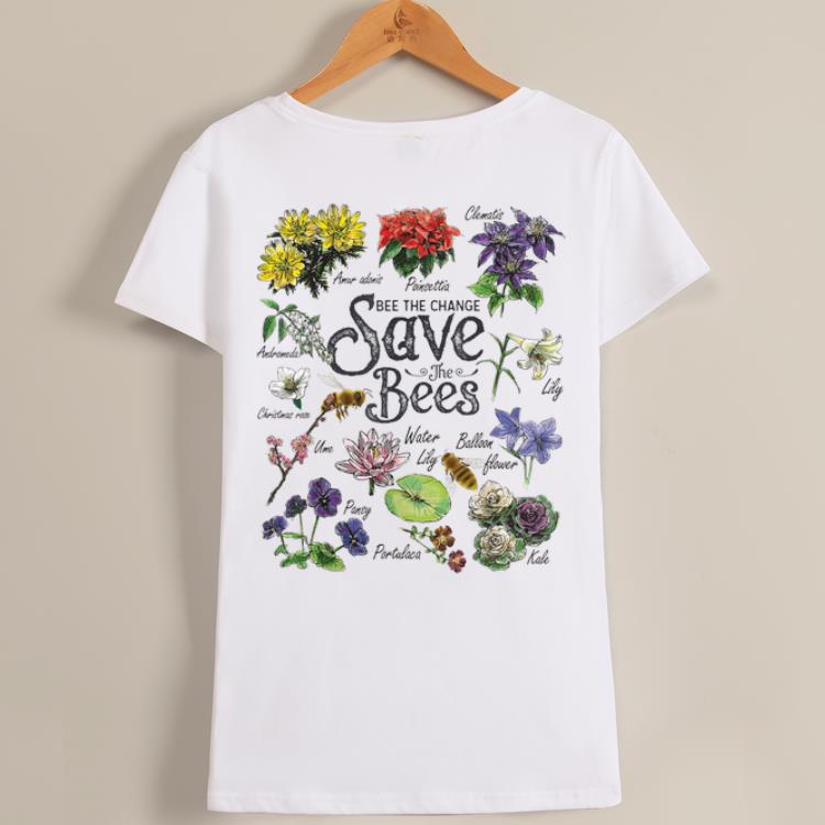 Awesome Vintage Botanical Save The Bees Flower shirt