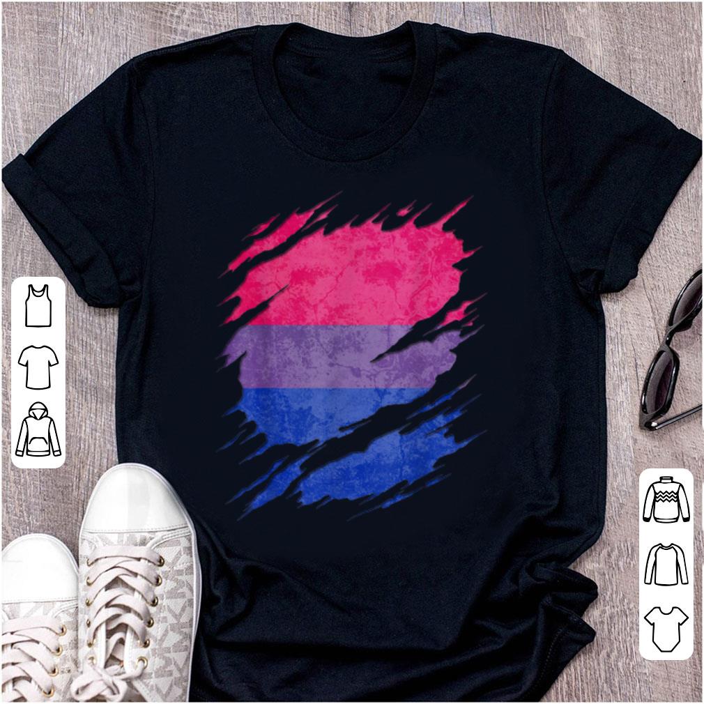 Hot Bisexual Pride Flag Ripped LGBT Bisexual Inside Me shirt