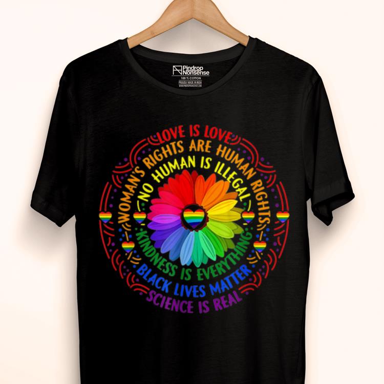 Hot Black Lives Matter Science Love Is Love LGBT Pride Flower shirt
