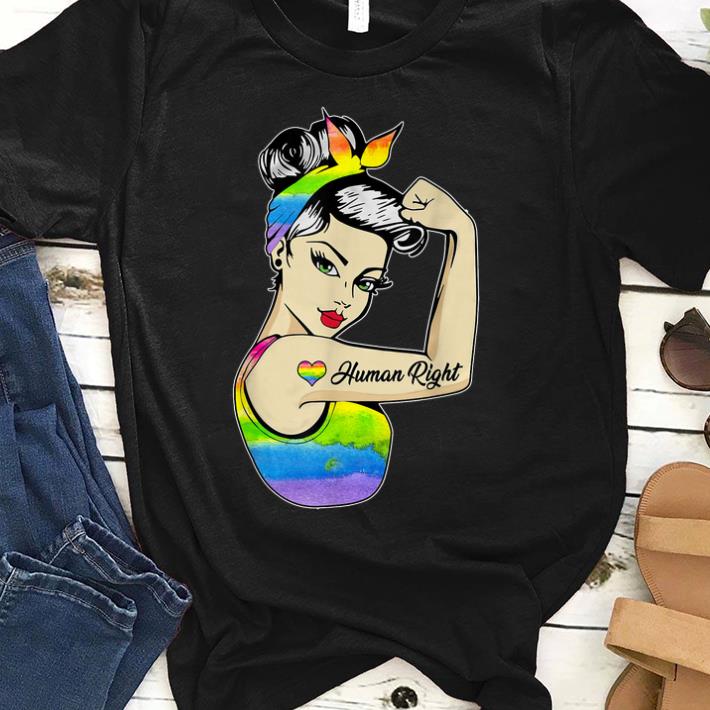 Hot Lady Human Right LGBT Pride Rainbow Heart shirt