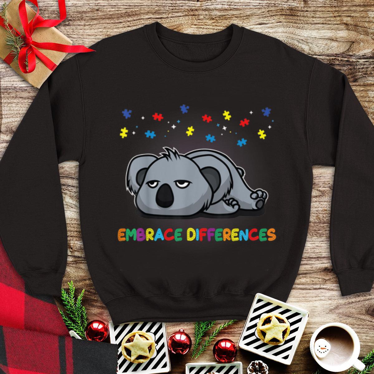 Official Embrace Differences Sassy Koala Autism Awareness shirt