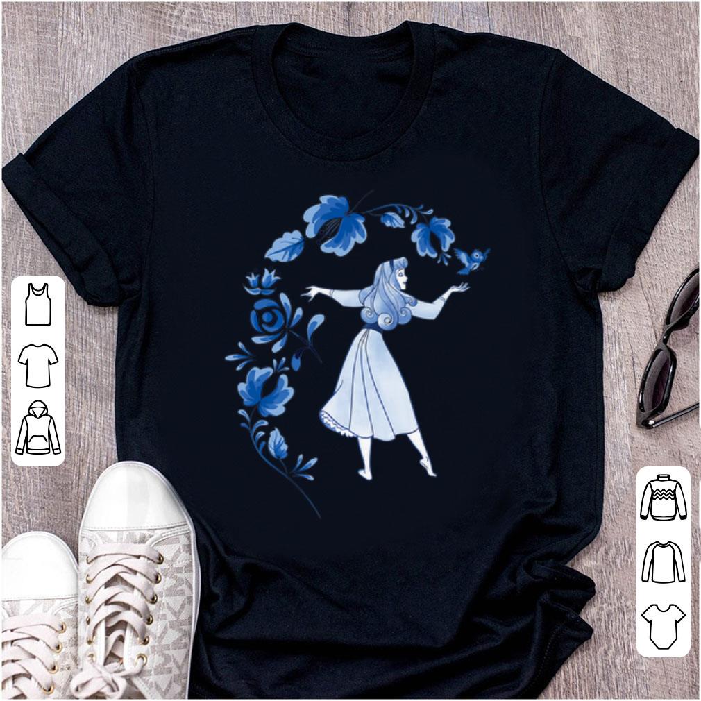 Official Sleeping Beauty Princess Aurora Blue Flowers Disney shirt