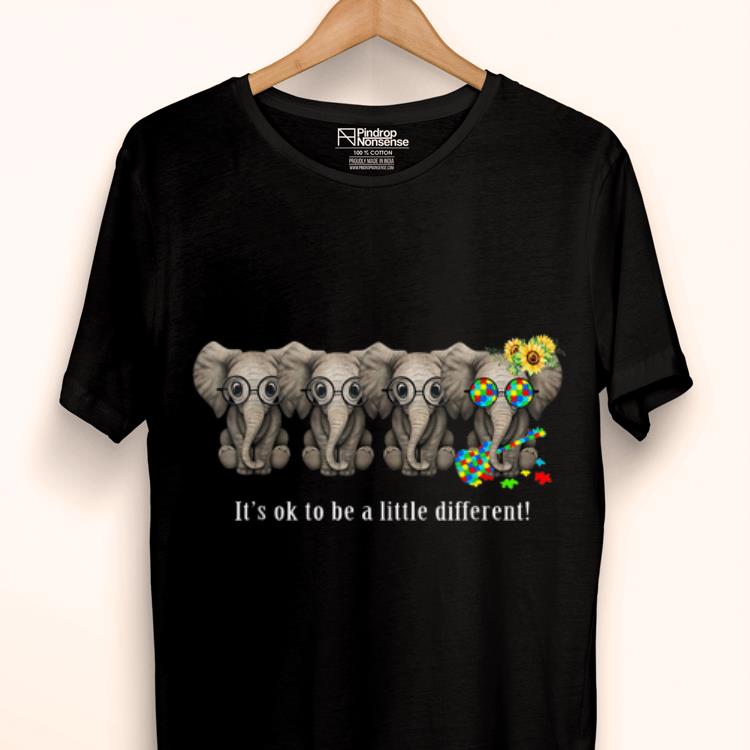 Original Elephant Autism It's Ok To Be A Little Different Lego Guitar shirt