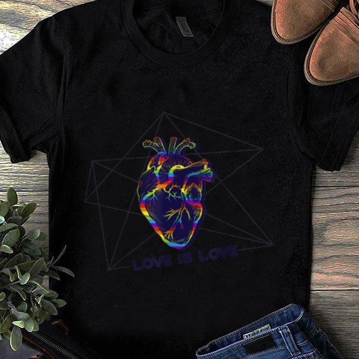 Original Love Is Love Heartbeat Rainbow Heart LGBT Gay Lesbian Pride shirt