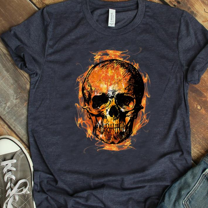 Original Skull Head Fiery Novelty Fire Skull Flaming shirt
