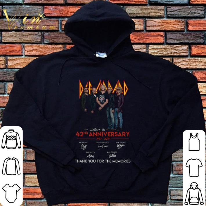 Awesome Def Leppard 42nd anniversary 1977-2019 signatures shirt