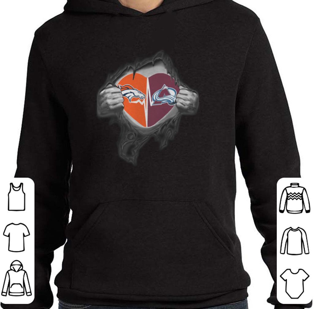 Original Denver Broncos Colorado Avalanche inside my heart shirt