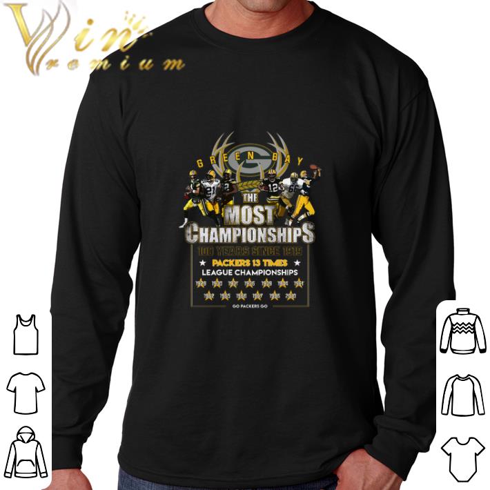 Pretty Green Bay Packers the most championships 100 years since 1919 shirt