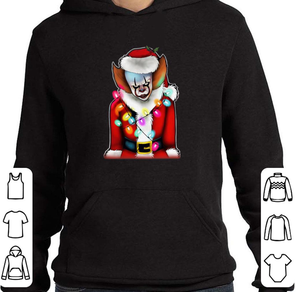 Awesome Pennywise Santa Claus Christmas lights IT shirt