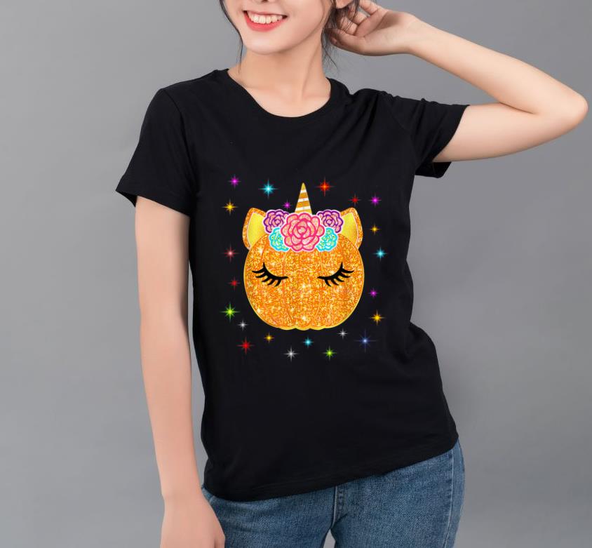 Hot Cute Unicorn Pumpkin Halloween Thanksgiving shirt