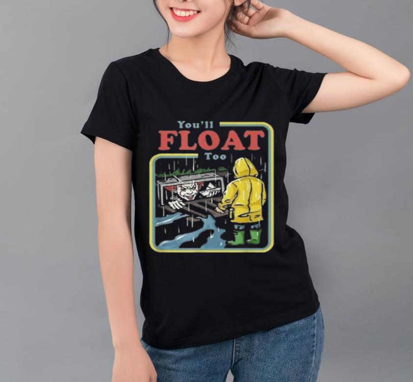 Hot Halloween Humor You Will Float Too Scary Clown & Boy shirt
