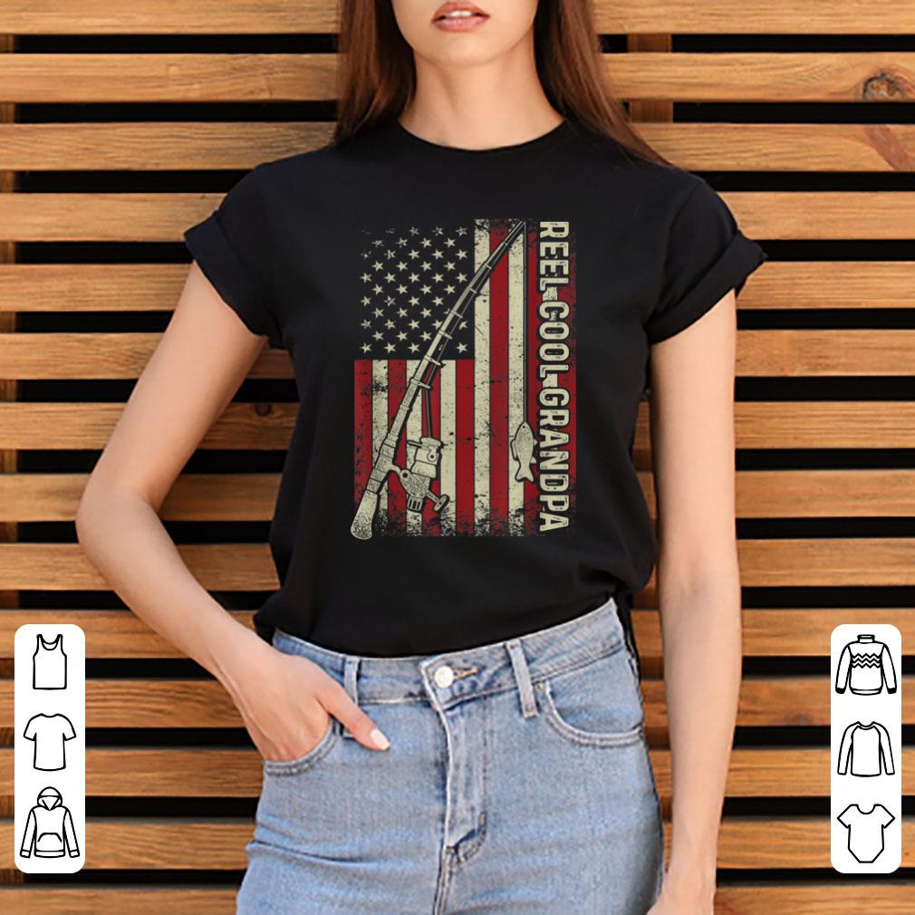 Hot Reel Cool Grandpa American Flag Fishing Christmas shirt
