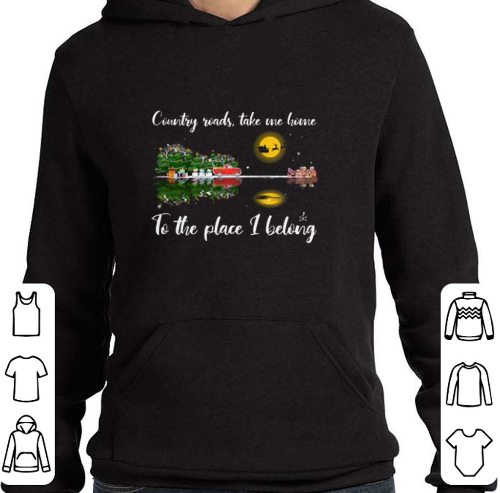 Nice Country roads take me home Guitar lake Christmas shirt