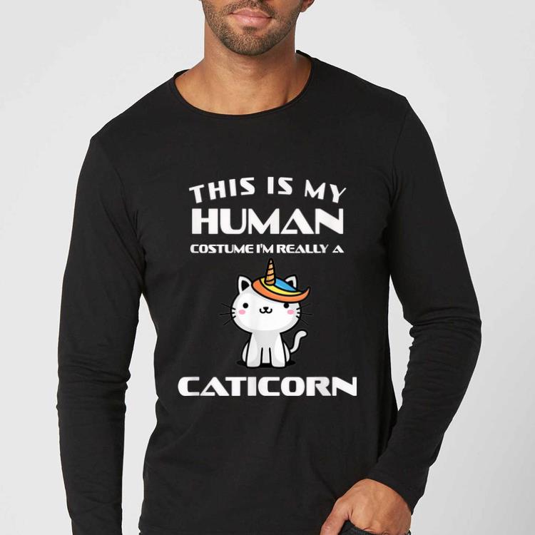 Nice Human Halloween Caticorn Costume Cat Fun Gift shirt