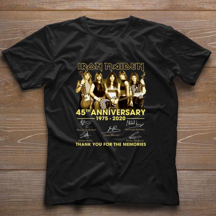 Nice Iron Maiden 45th anniversary 1975-2020 signatures thank you for the memories shirt