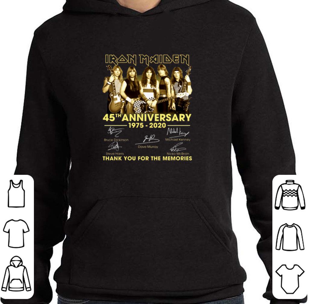 Nice Iron Maiden 45th anniversary 1975-2020 signatures thank you for the memories shirt