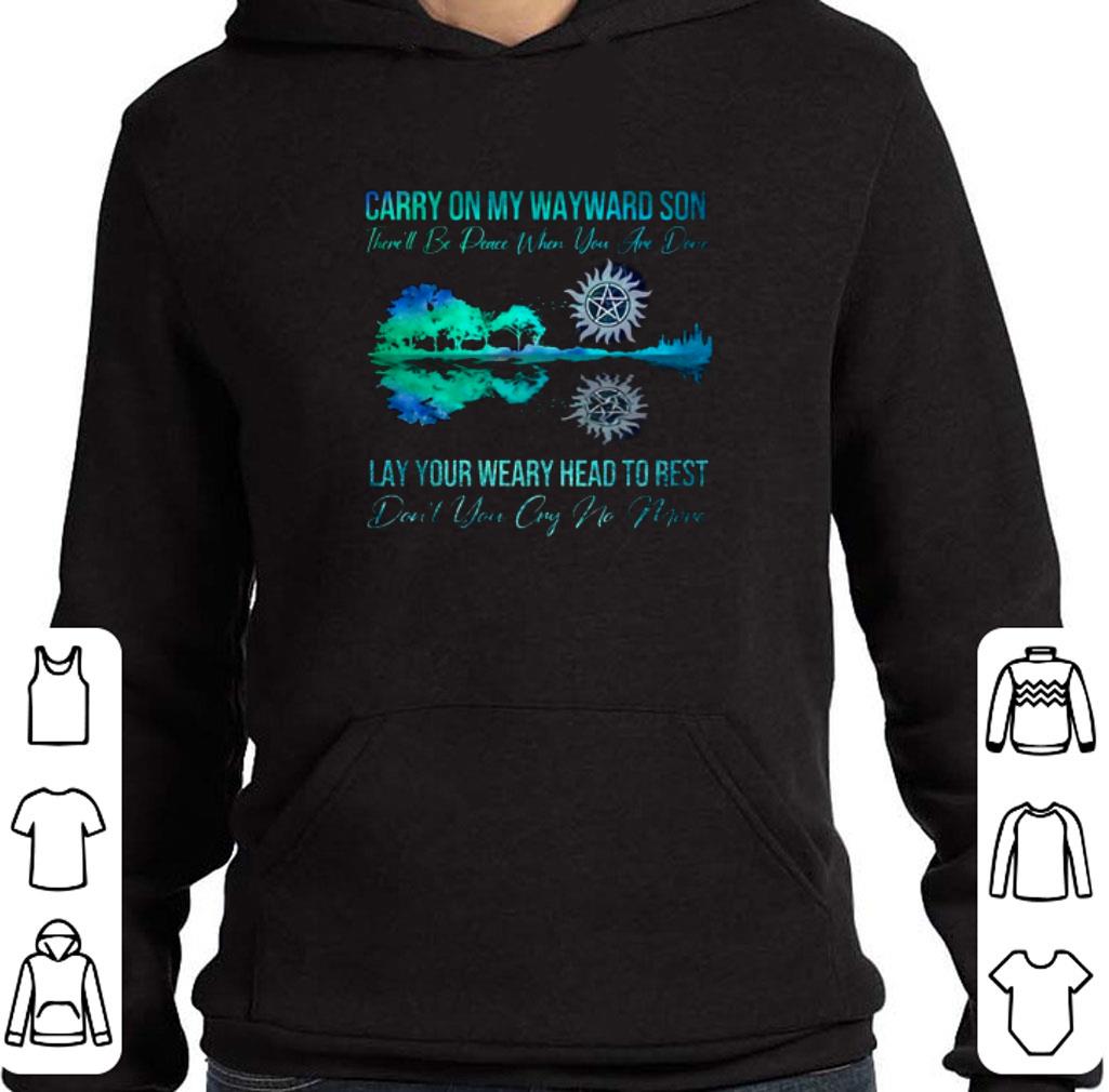 Nice Supernatural carry on my wayward son lay your weary guitar lake shirt
