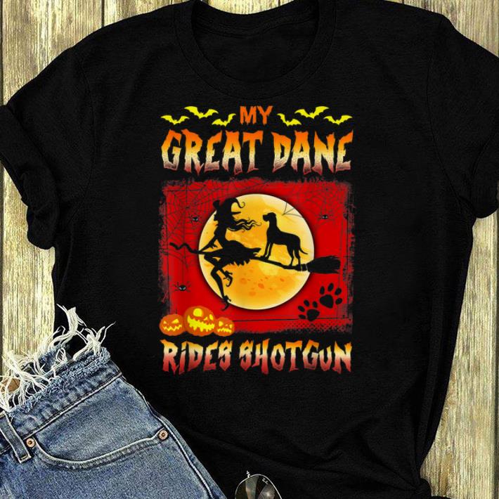 Official My Great Dane Rides Shotgun Halloween Gift shirt
