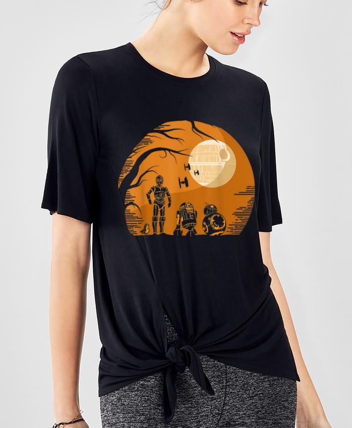 Pretty Star Wars Droids Halloween Orange Hue Death Star Portrait shirt