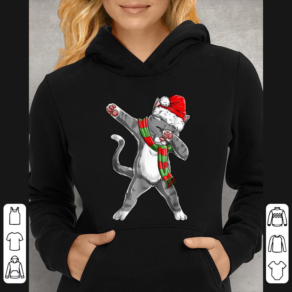 Awesome Dabbing Cat Santa Christmas Kids Boys Girls Gifts shirt