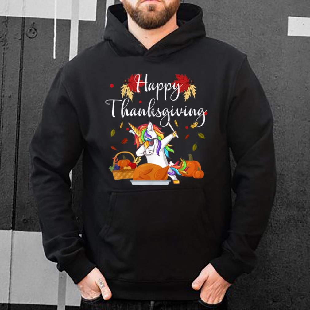 Awesome Dabbing Unicorn Dog Eating Turkey Happy Thanksgiving Day shirt