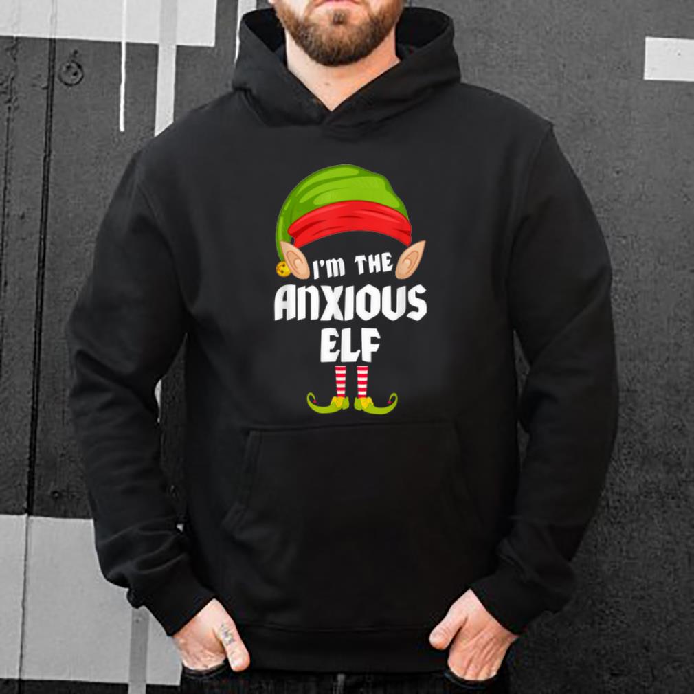 Awesome Funny Anxious Elf Matching Family Group PJ Christmas shirt