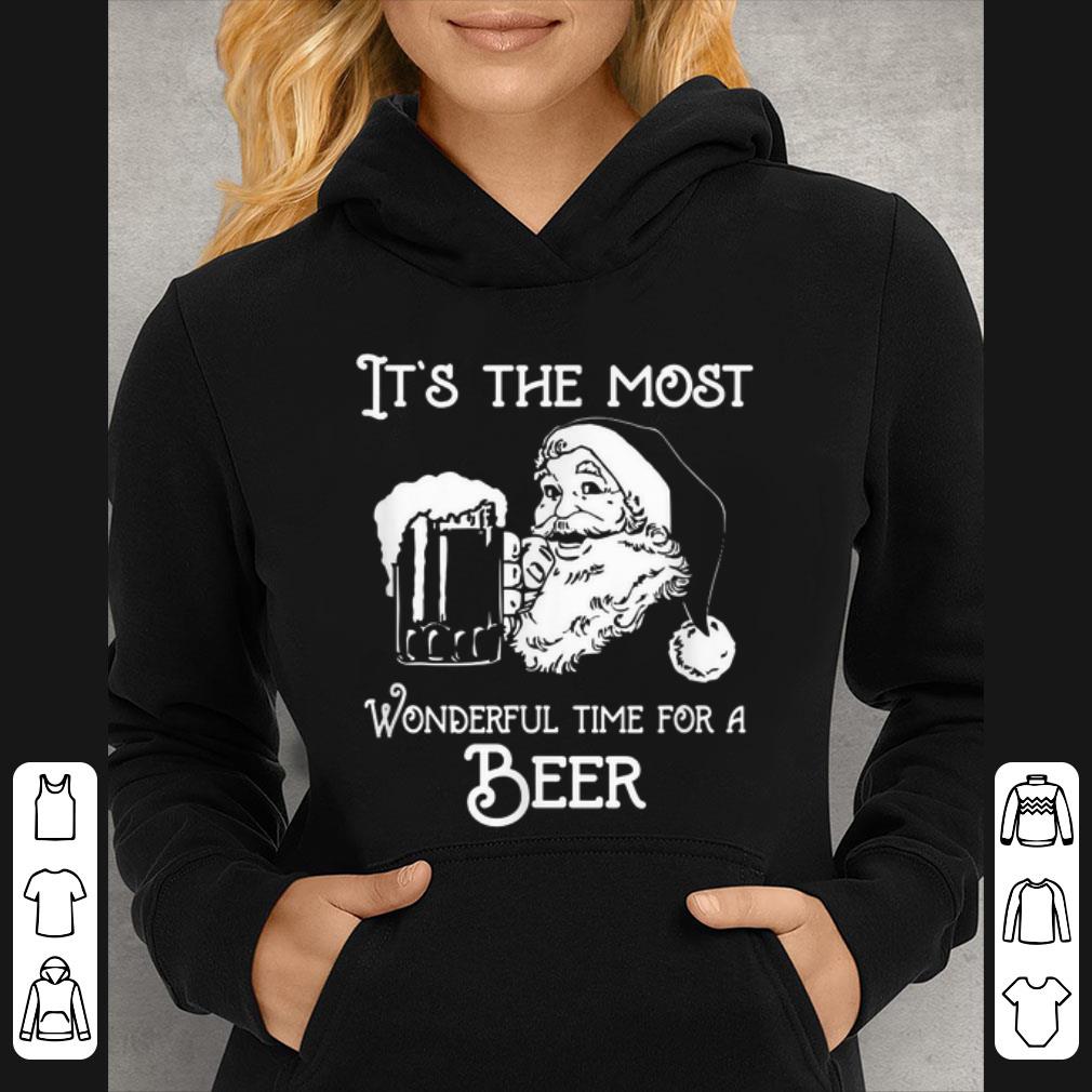 Awesome Santa Claus It's The Most Wonderful Time For A Beer Xmas shirt