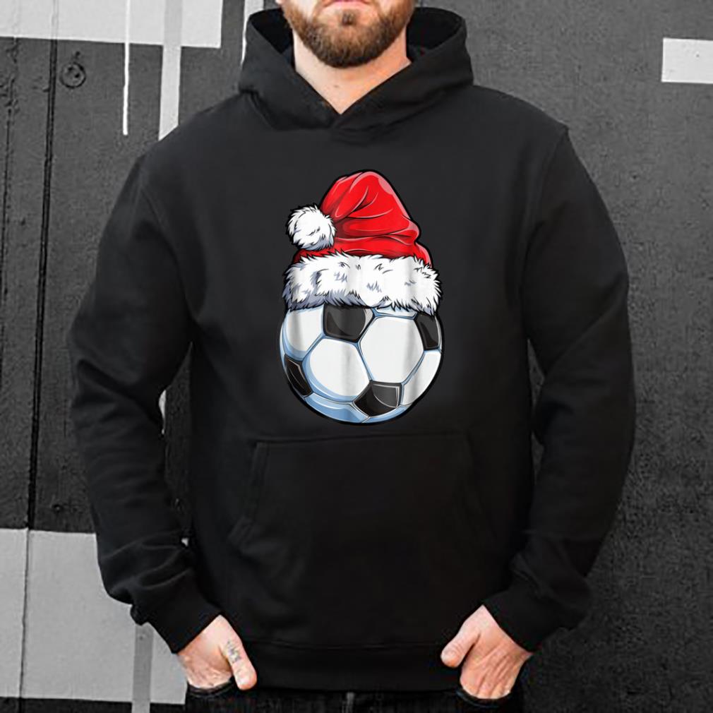 Awesome Santa Soccer Ball Christmas Boys Kids Xmas Hat Gifts shirt