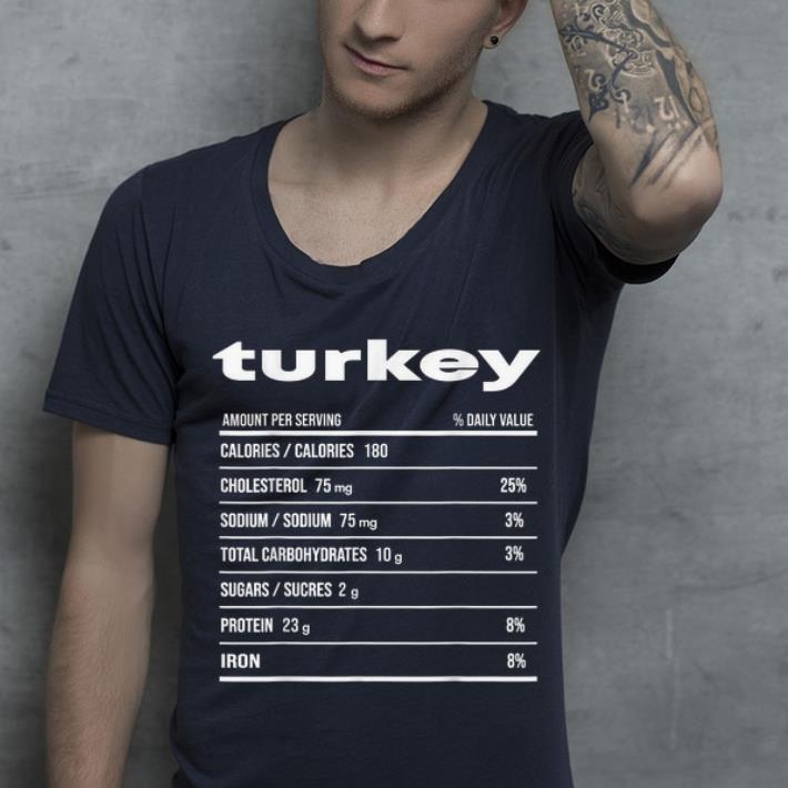 Awesome Turkey Funny Christmas Food Nutrition Facts shirt