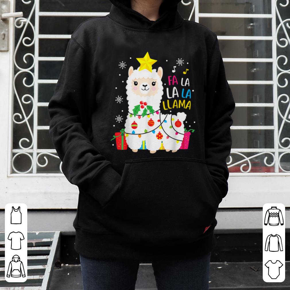 Hot Cute Fa la la Llama Christmas Tree Ornament Decor Gift shirt