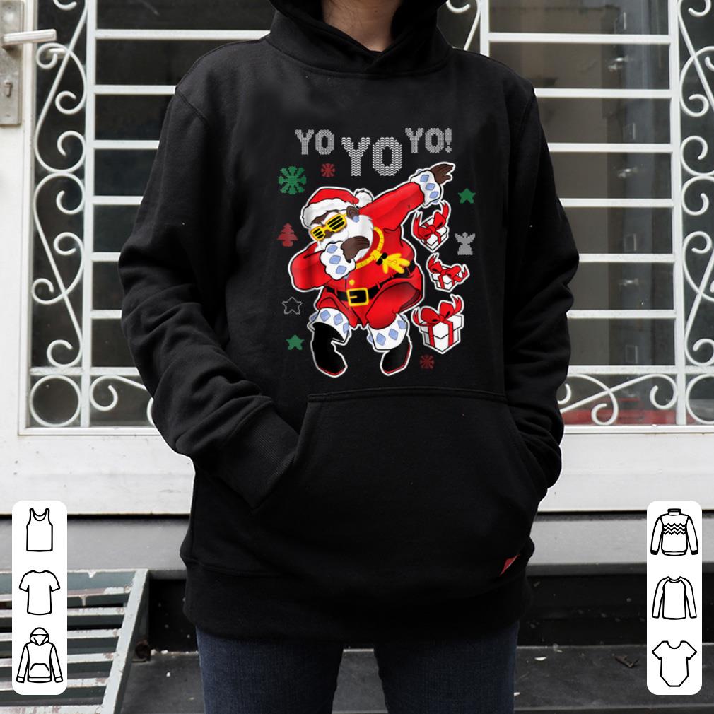 Hot Dabbing Black Santa Claus Funny Yo Yo Yo Christmas sweater