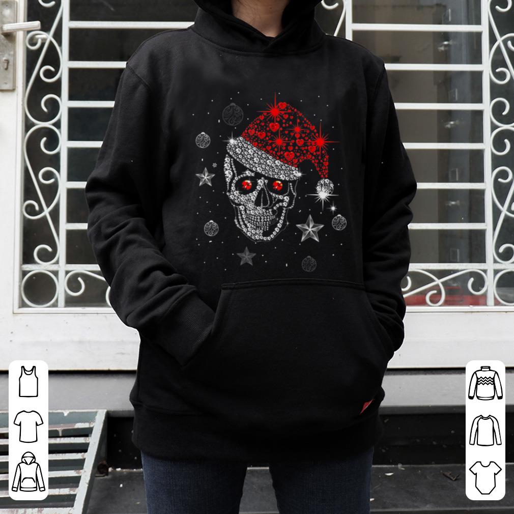 Hot Skull Diamond with Santa Hat Gift Christmas Pajama Xmas Idea shirt