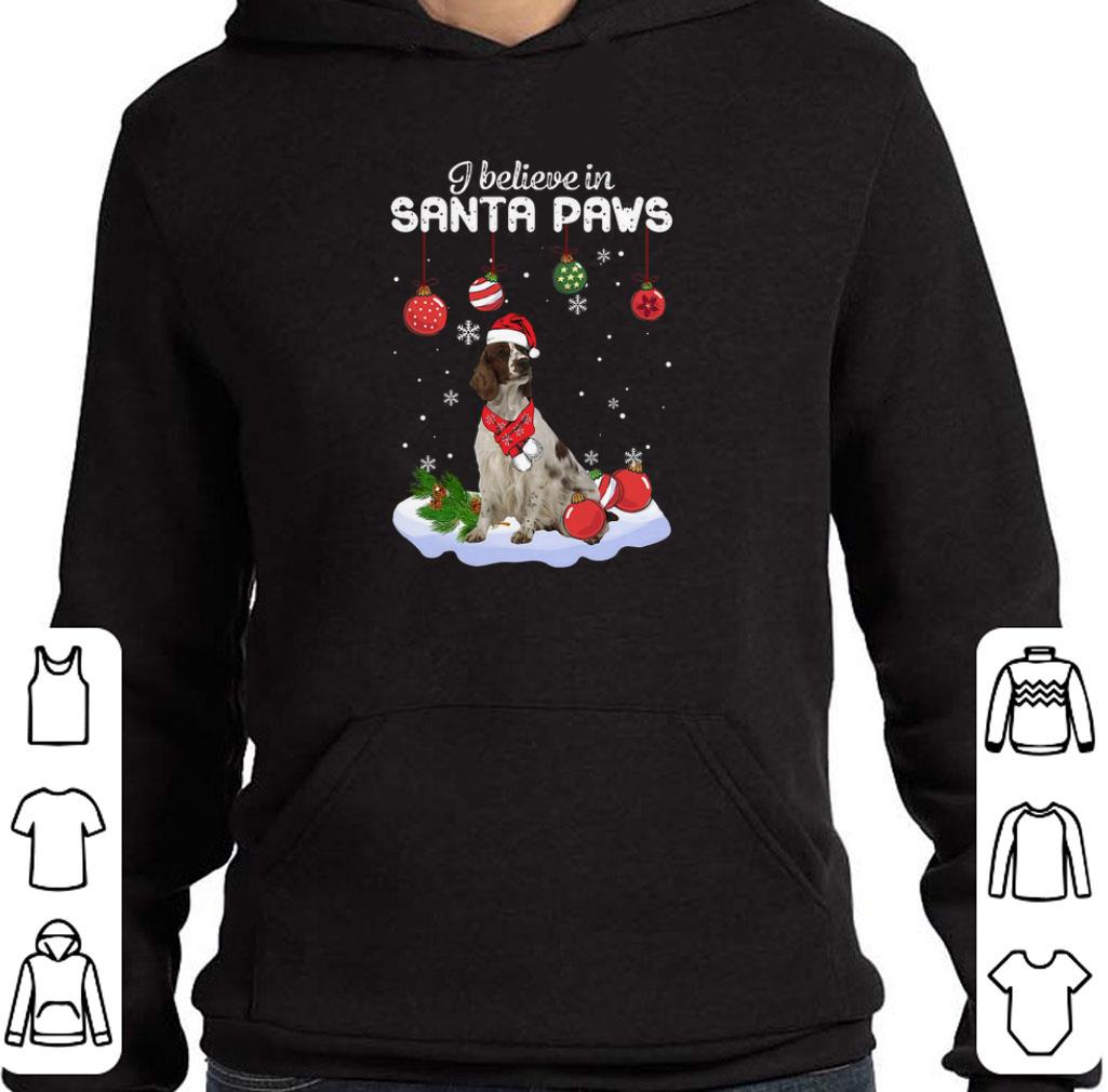 Irish Red and White Setter i believe in Santa paws Christmas shirt