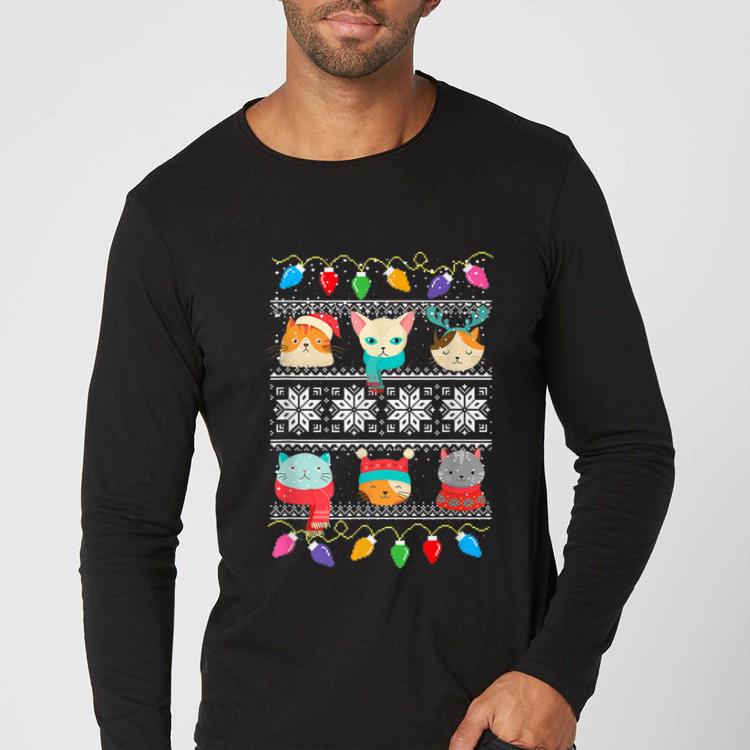Nice Cute Cat Meow Face Ugly Sweater Christmas Kitten Gift shirt