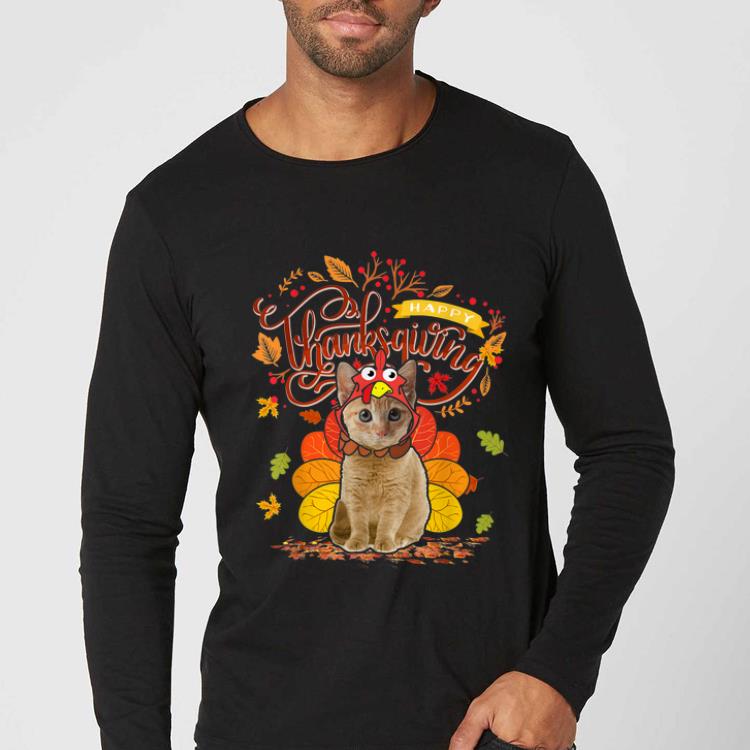 Nice Cute Cat Wearing Turkey Hat Fall Autumn Happy Thanksgiving shirt