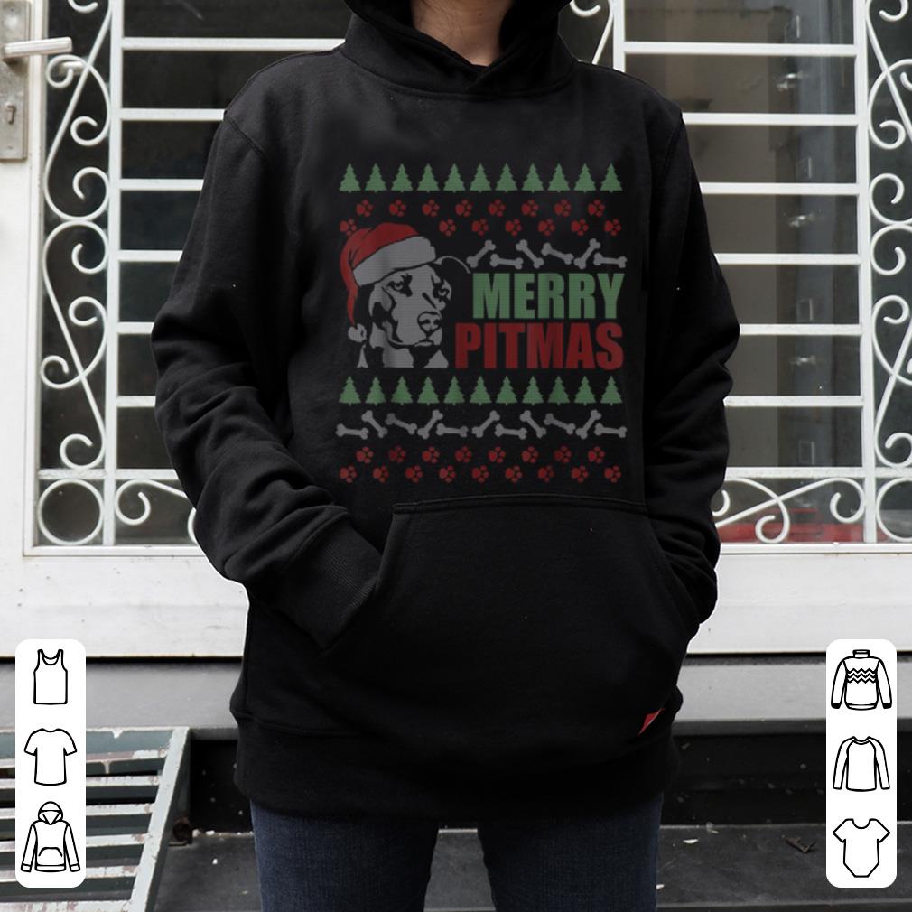 Nice Merry Pitmas Pitbull Dog Funny Ugly Christmas Gift shirt