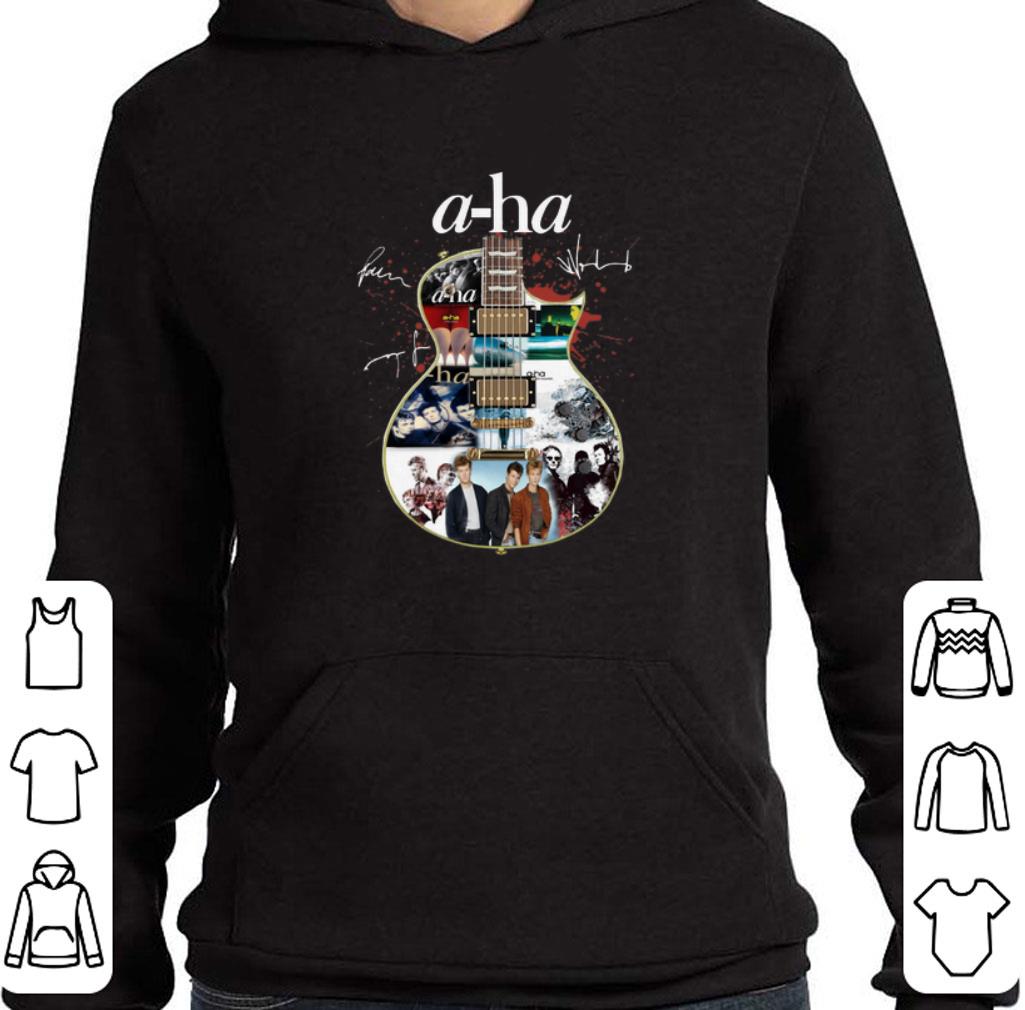 Nice a-ha signatures guitarist shirt