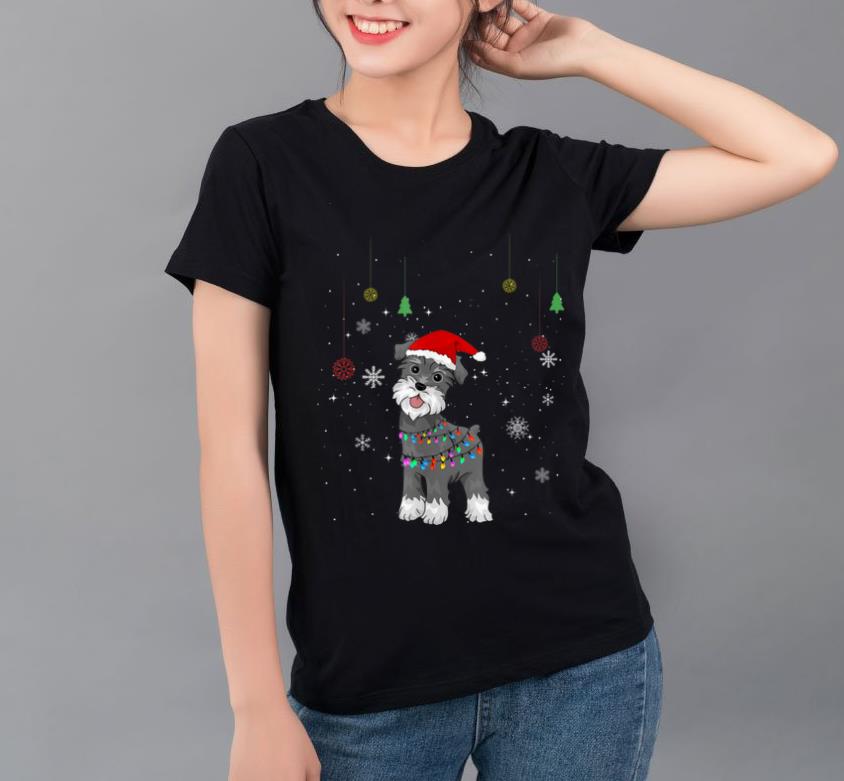 Official Cute Schnauzer Santa Hat Christmas Dog Gift shirt
