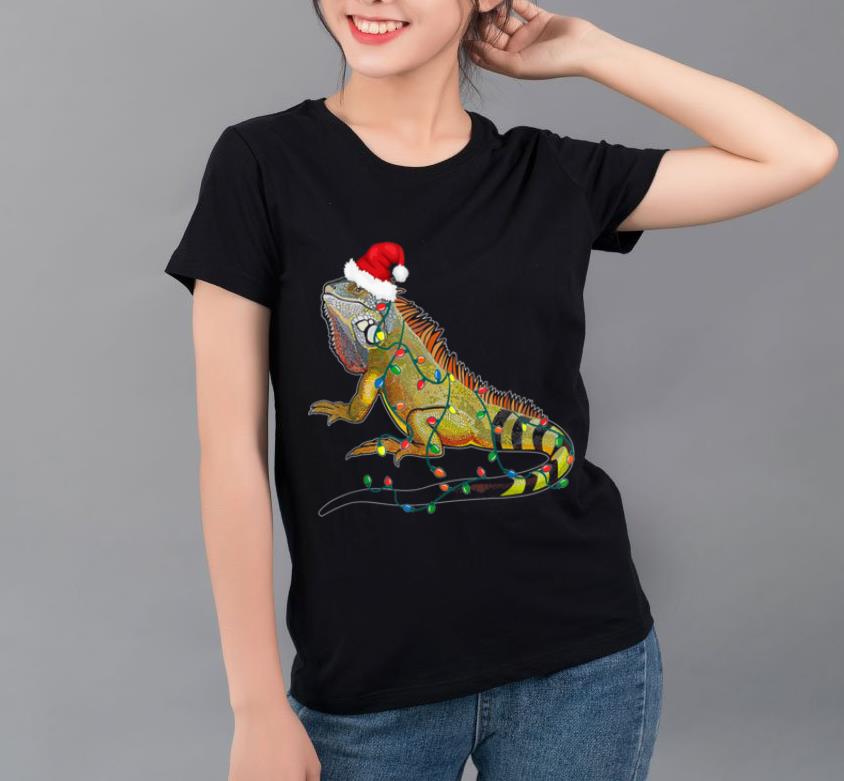 Official Iguana Christmas Light Funny Iguana Lover shirt